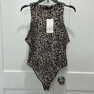 Zara Leopard Print Bodysuit